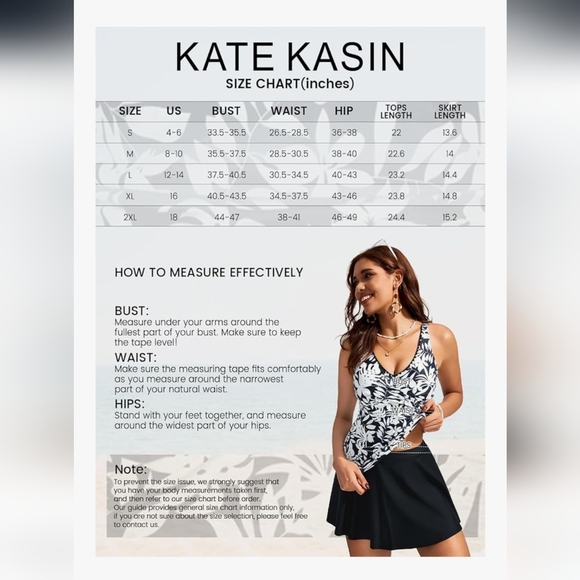 Black and White Tankini Top - Picture 2 of 7